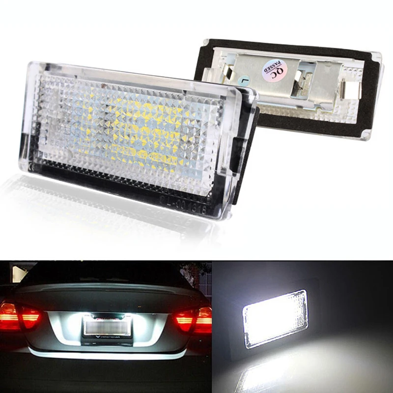 

2 Pieces Auto Tail Light Led License Plate Light Led Canbus White LED Bulbs for BMW 3 Series E46 4D 1998-2003 Car Accessories