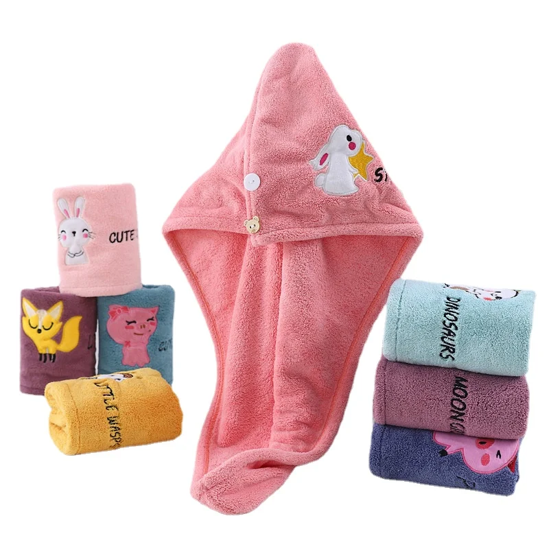 

1pc Microfiber Shower Cap Towel Bath Hats for Women Girl Dry Hair Cap Quick Drying Soft for Lady Turban Hair Towels Embroidered