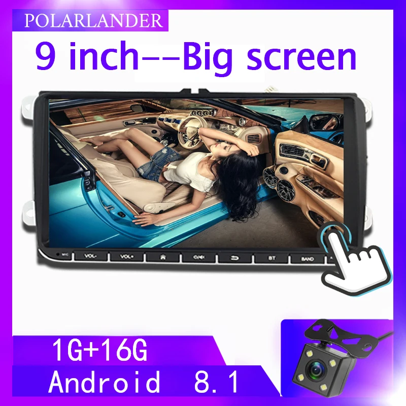 

Automotive Radio 2 Din 9" Touch Screen GPS Android For VW/Seat FM Wifi MirrorLink Multimedia MP5 Player Bluetooth Stereo USB AM