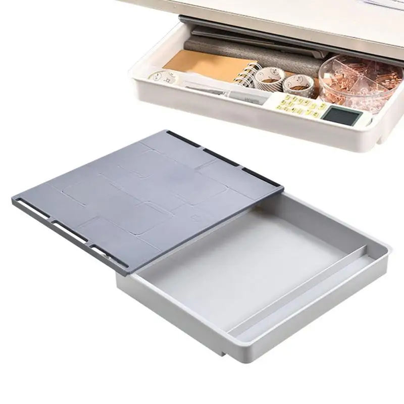 

Under The Desk Drawer Type Storage Box Desktop Organizer Office Desk Student Stationery Box Invisible Drawer Organizer Holder