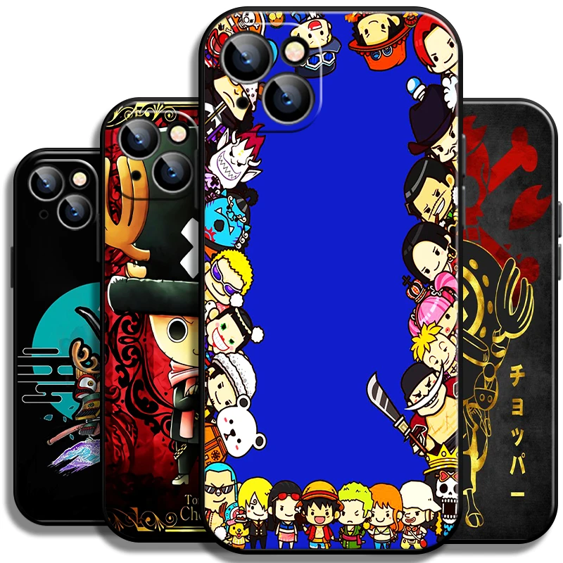 

One Piece Tony Tony Chopper For Apple iPhone 13 12 11 Pro Mini X XR XS Max SE 5 6 6S 7 8 Plus Phone Case Coque Soft Back Black