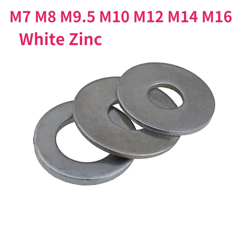 

M7 M8 M9.5 M10 M12 M14 M16 White Zinc Plating Flat Washer Plain Gasket
