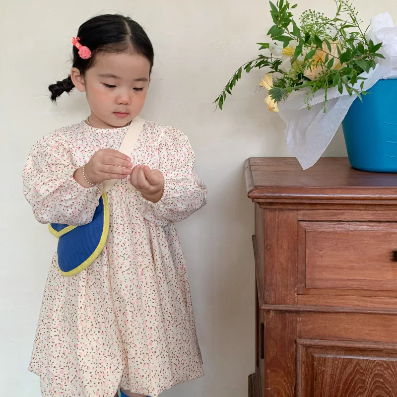 

Детское экзотическое Цветочное платье 2022 весеннее платье для девочек новое корейское длинное платье принцессы для детей среднего и малень...