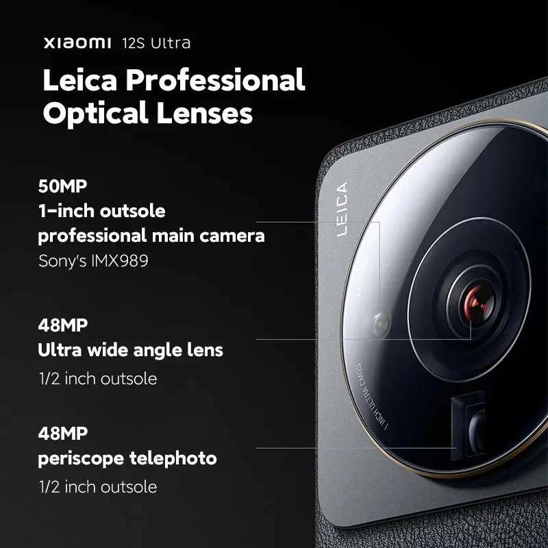 Global ROM Mi Xiaomi 12S Ultra 5G Smartphone Snapdragon 8+ 12GB 256GB 120Hz AMOLED Screen 67W Charge NFC 50MP Leica Camera Phone
