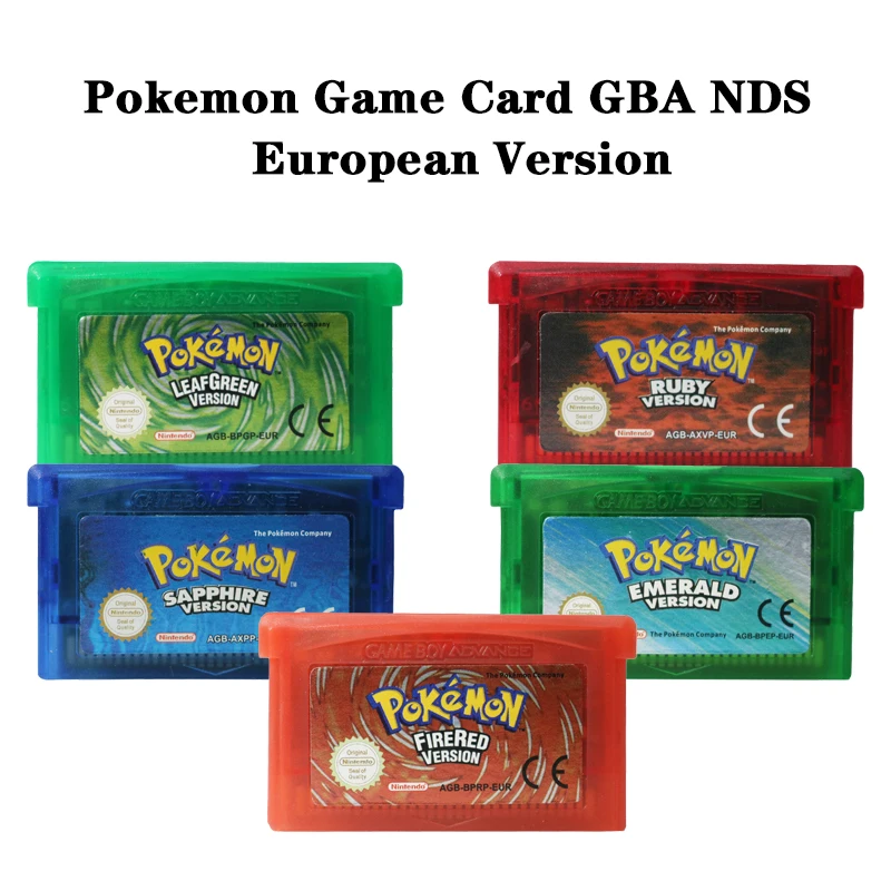 

Фигурка покемона из аниме GBA NDS NDSL, европейская версия, игровая карта, огненный изумруд, листья, зеленый рубин, сапфир, игра покемона, Подарочн...