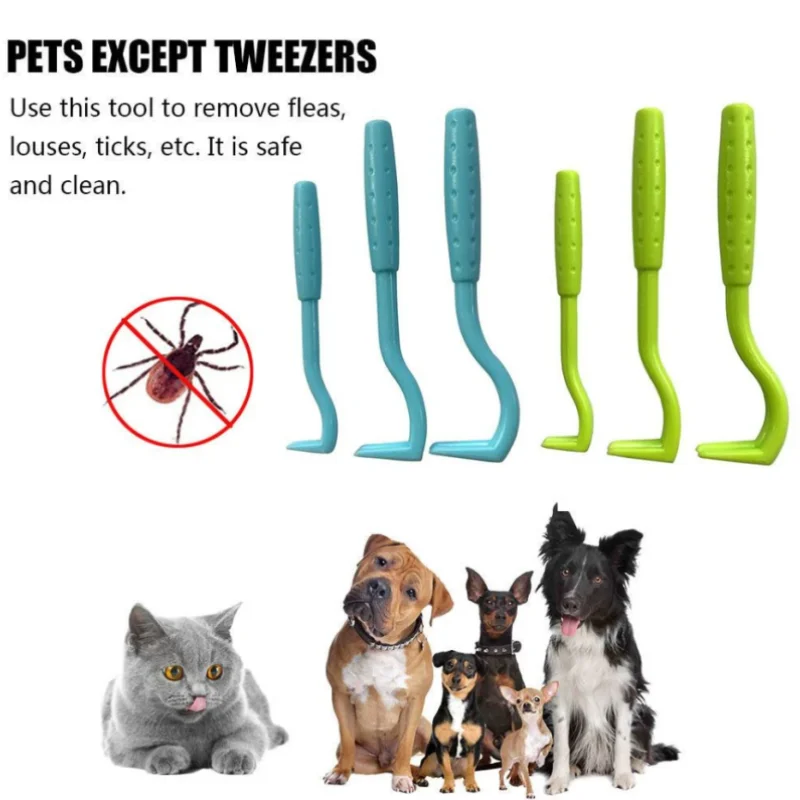 

3pcs Flea Remover Hook Tick Remover Tweezer Tick Pull Pet Cat Dog Accessaries Tick Tool Pet Mites Flea Extractor Pet Supplies