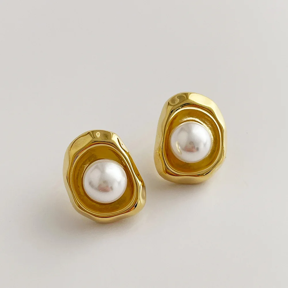 

2022 Simple Casual Punk Metal Gold Color Earrings Party Jewelry