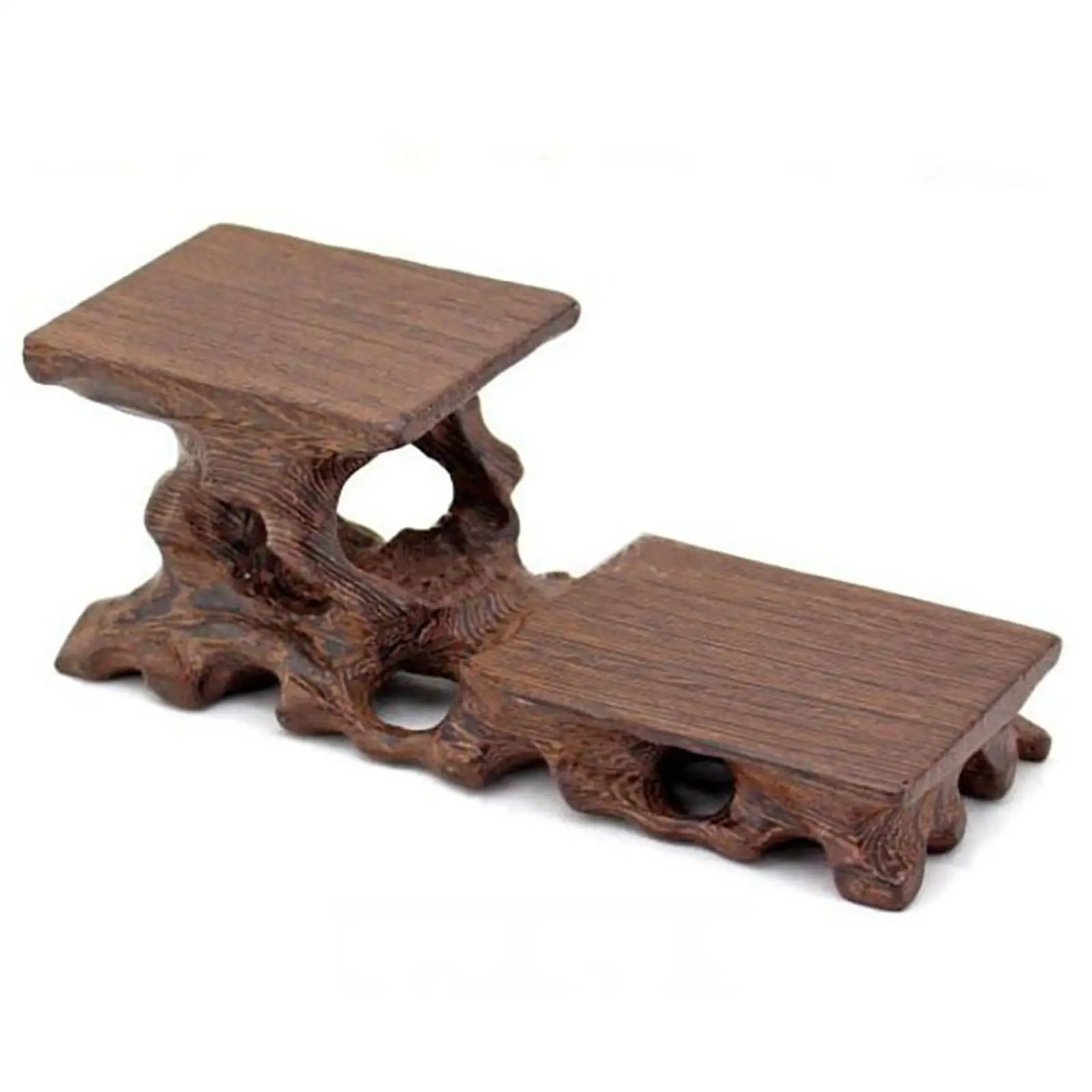 

Wood Decorative Base Figurine Sculpture Display Stand Artware Holder Small Wooden Stone Display Base for Bookshelf Photo Props