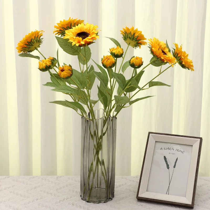 

New Simulated flower 2 sunflowers, home, living room, floral art, soft decoration, wedding decoration, artificial flowers