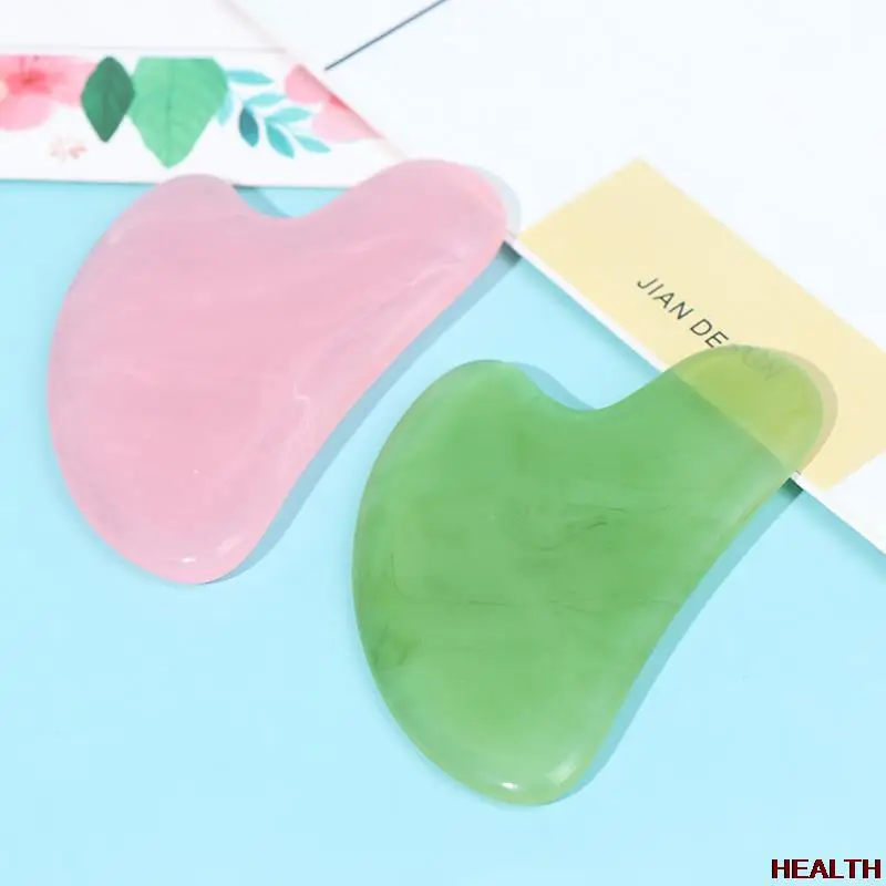 

Natural Resin Guasha Jade Board from Different Natural Stone Scraper For Face Neck Back Body Acupuncture Massage