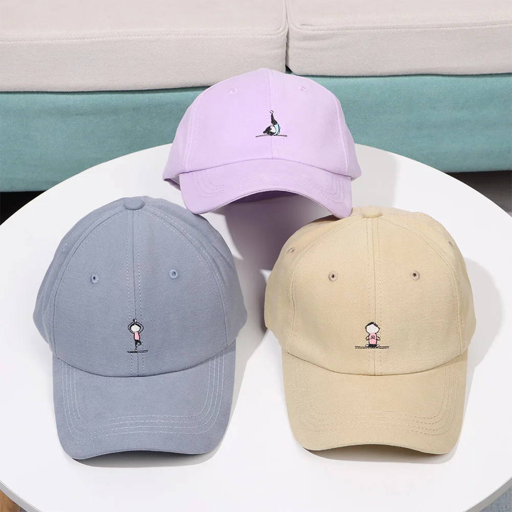 

Fashion Outdoor Summer Hip Hop Hats Yoga Embroidery Baseball Cap Soild Color