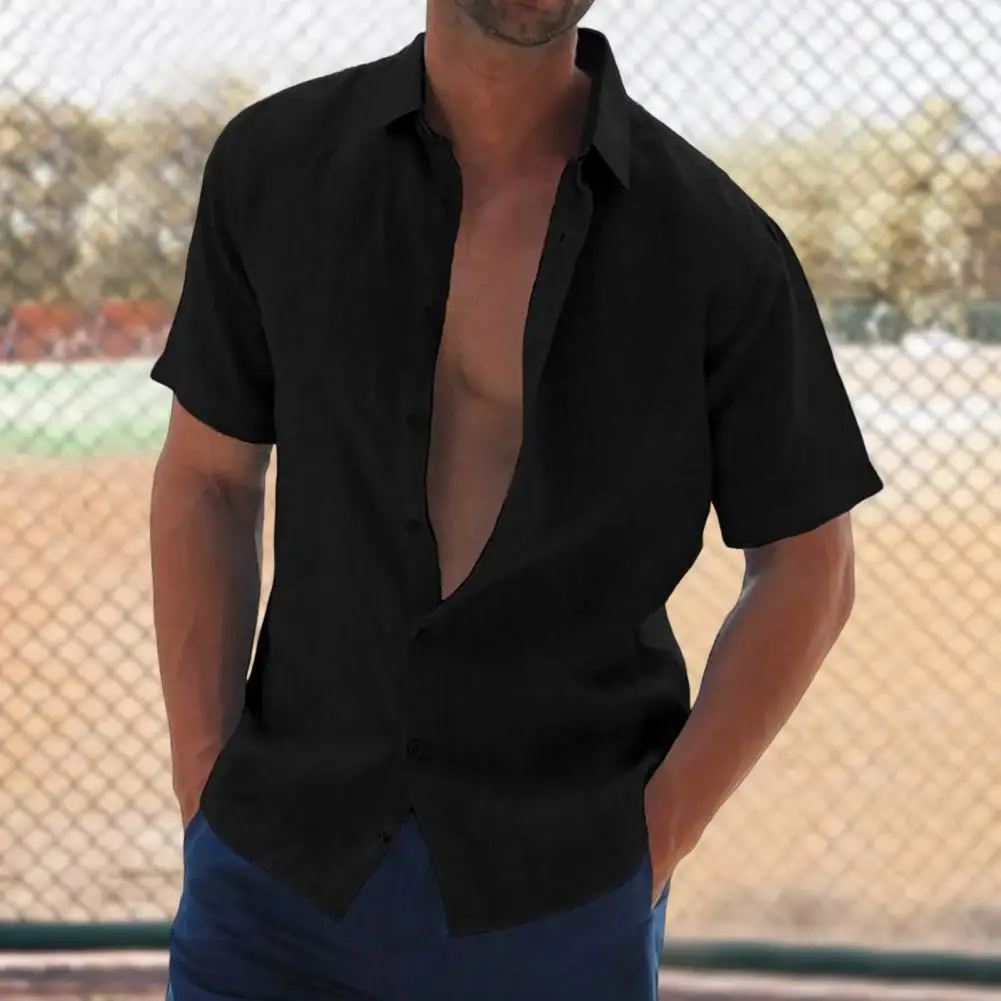 

Trendy Shirt Breathable Friendly to Skin Lightweight Summer Tops Summer Tops Men Shirt