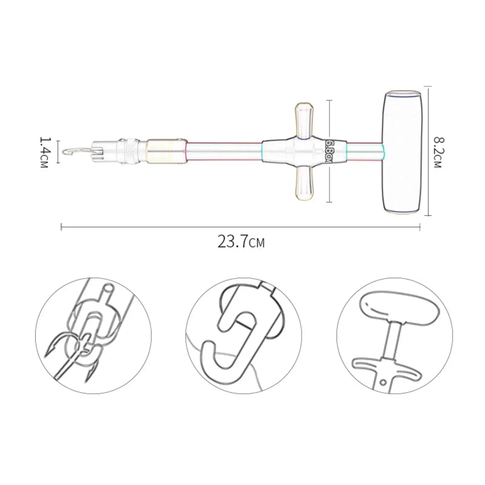 Сепаратор рыболовных крючков Т-образный съемник из алюминиевого сплава