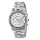 Модные женские часы, женские наручные часы с искусственным хронографом, кварцевые классические круглые женские часы с кристаллами