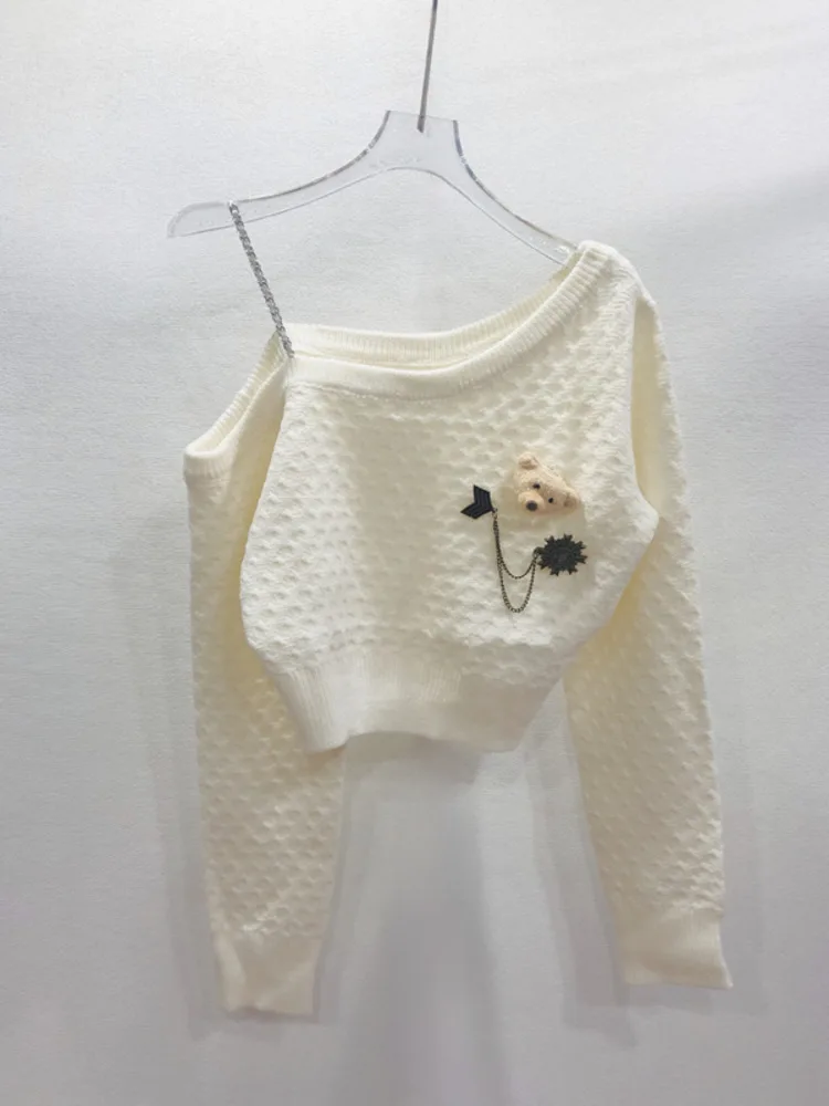 [ZOCI] Французский свитер с длинными рукавами и цепочкой для куклы-мишки женщин