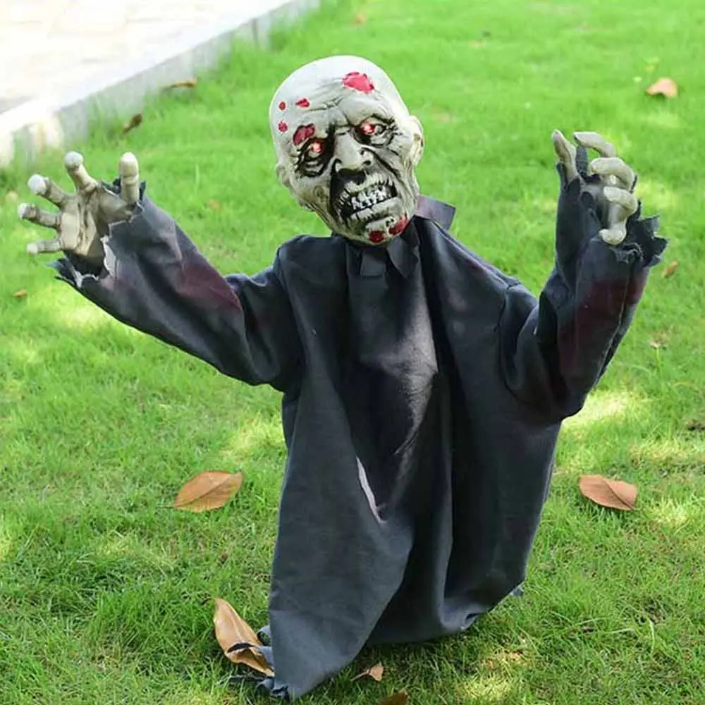 

Halloween Ground Insertion Large Horror Swing Ghost Voice Control Decoration Outdoor Scene Layout Scary Props