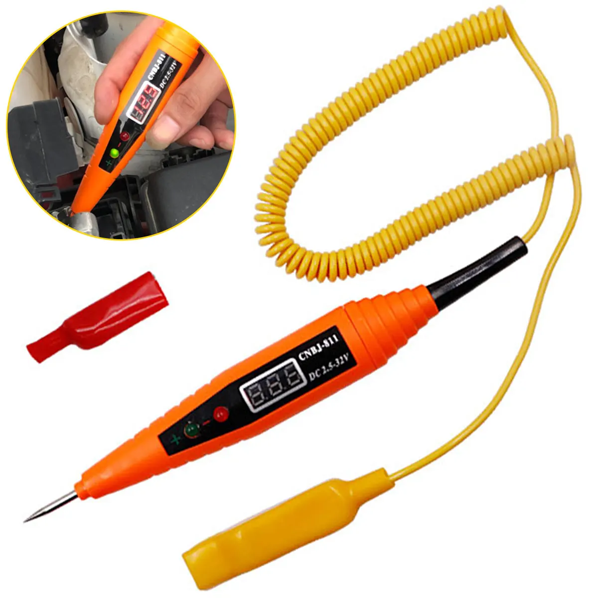

2.5-32V Car Circuit Tester Electric Bidirectional Voltage Test Pen Automotive Circuit Tester Probe Detector Car Testing Tool