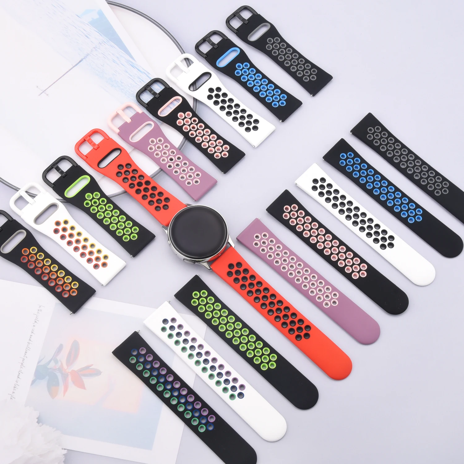 Silicone Strap For Garmin  Forerunner 245 Music/645 music/55 Band Sport Bracelet For Venu 2 Plus/Venu Sq music/Vivomove 3 Strap