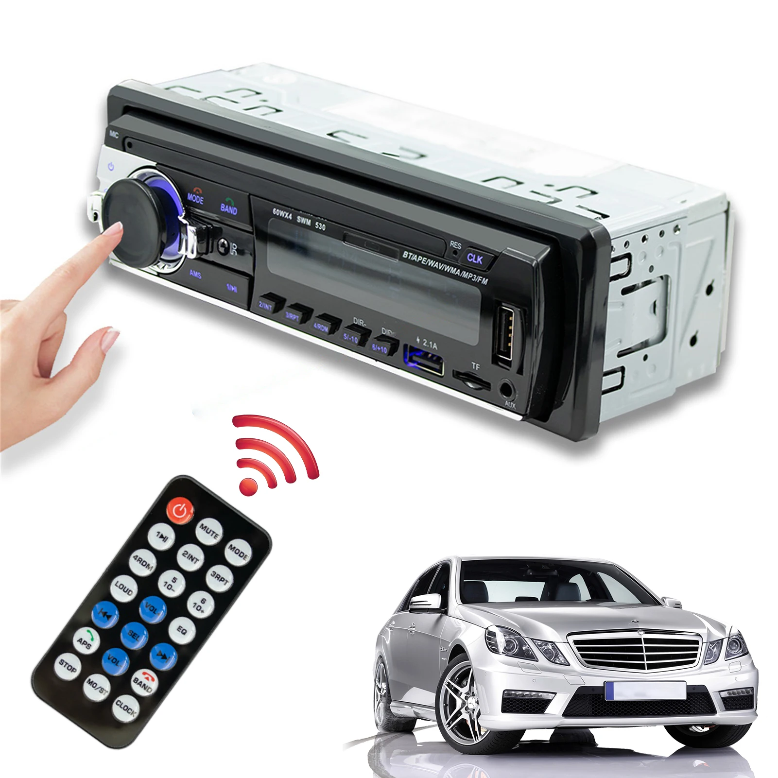 

Car Stereos Audio Systems FM/SD/USB/AUX Multiple EQ MP3 Player 10 Character LCD Single DIN Blue-tooth MP3/WMA/WAV Player