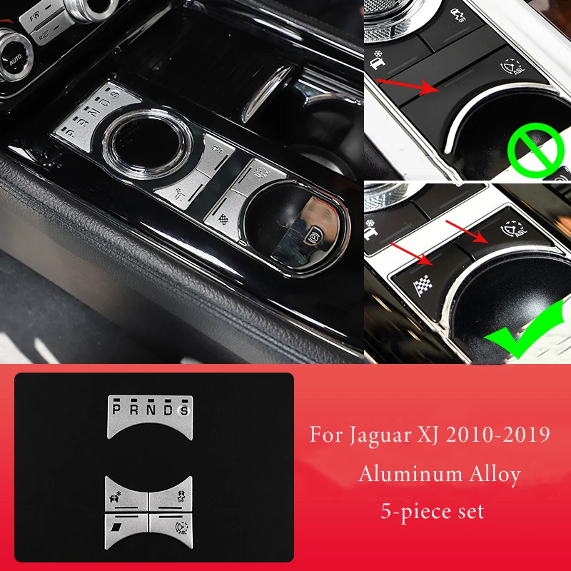 

Кнопки панели переключения передач для центрального управления автомобиля, накладки, наклейки для ремонта верхнего слоя для Jaguar XF XJ 2010-2019, аксессуары для интерьера