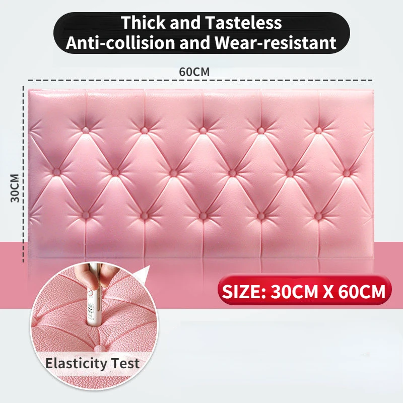 

3D Anti-collision Wall Stickers Thickened Bedside Self-adhesive Wall Pad Soft Pack Children's Bedroom Living Room Foam Pad