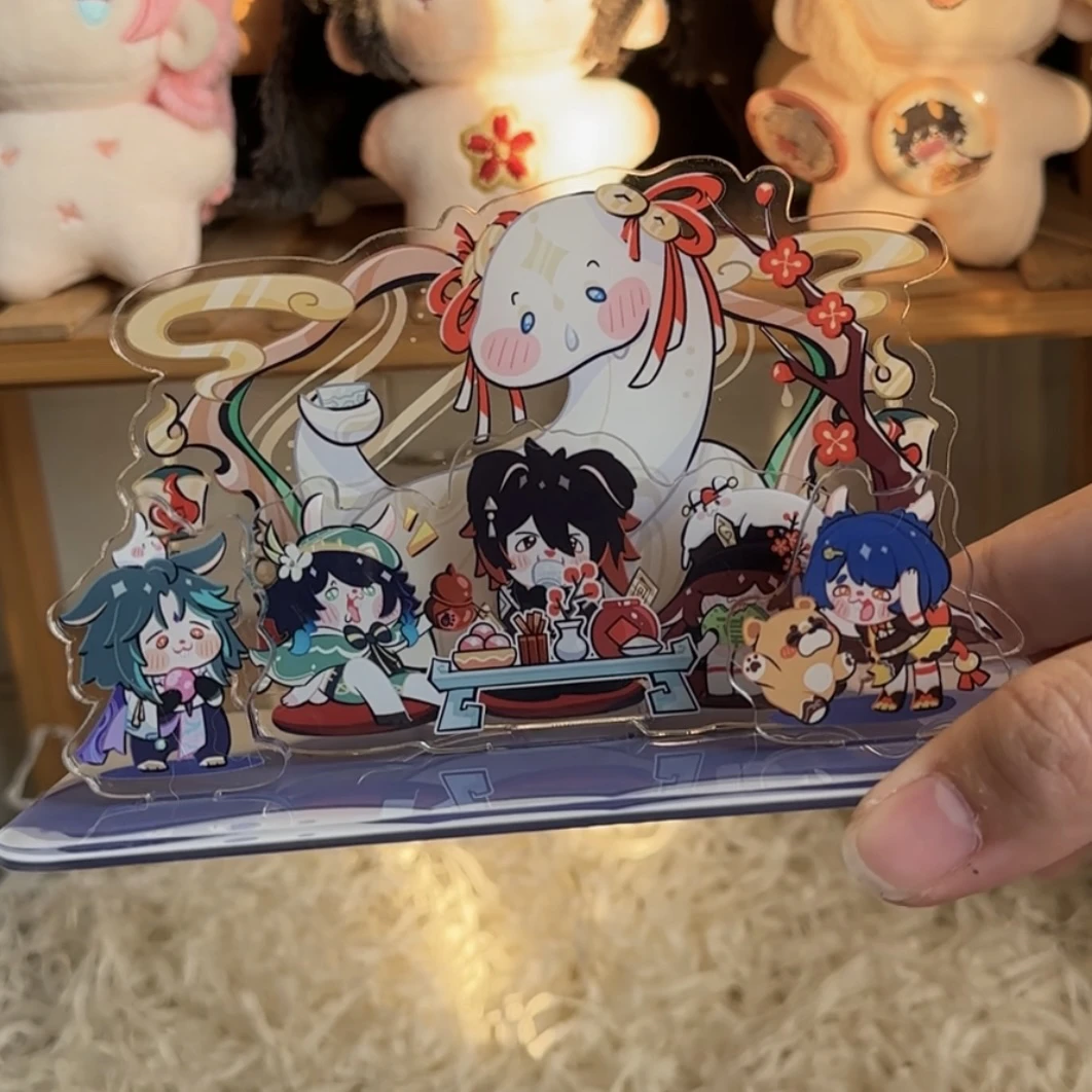 Аниме игра Genshin Impact Zhongli Xiao Hutao Новогодняя тема милая акриловая настольная