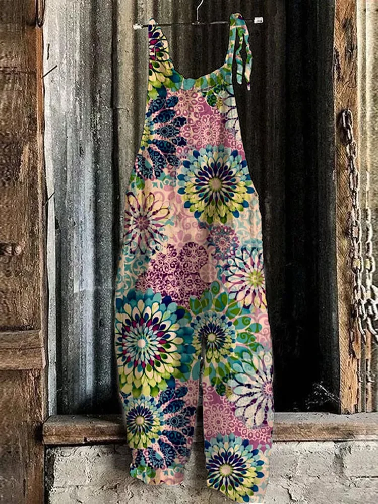 Женский удобный Свободный комбинезон стильный ретро с 3D принтом Летний на