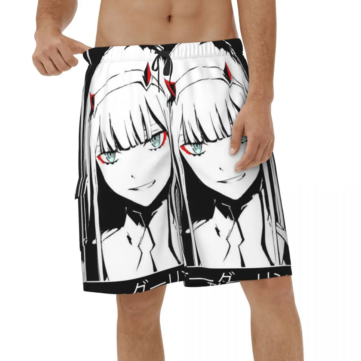 

Летние повседневные мужские пляжные шорты Zero Two Darling In Franxx, спортивные купальники для серфинга, Мужские дышащие шорты для доски