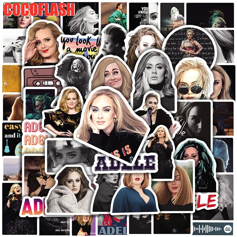 

10/50Pcs/lot Adele Adkins Cartoon Pop Singer Graffiti Stickers For Diy Laptop Luggage Phone Skateboard Kids Helmet Guitar Gift