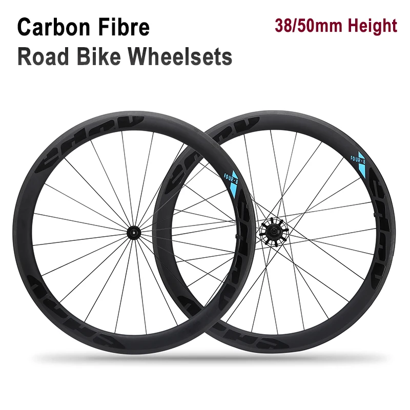 

28" Sealed Bearing Carbon Fiber Road Bike Wheels Rim 38/50mm 700C 20/24H Quick Release Racing Bicycle Wheelsets Front Rear