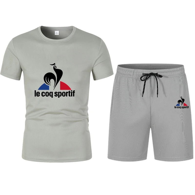 2023 Top Brand Men's Set Tshirt Shorts 2 Piece Set Summer Casual High Quality Fabric Suit Outdoor Short Sleeve Manga Streetwear