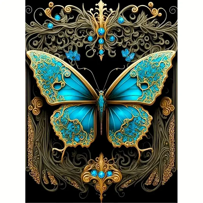 

GATYZTORY Frame Paint By Numbers For Adults Blue Butterfly Animal Painting By Number Kits On Canvas Acrylic Paints Home Decors