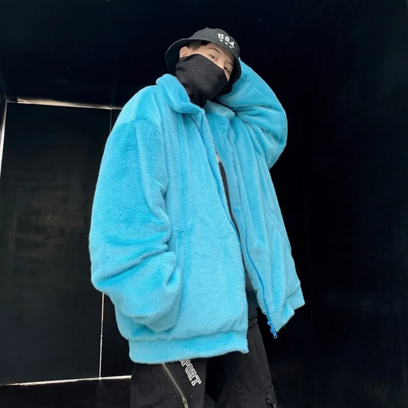 Winter Jacket Men Warm Fashion 3-color Thickened Plush Jacket Men Streetwear Korean Loose Thick Short Coat Mens Parker Clothes