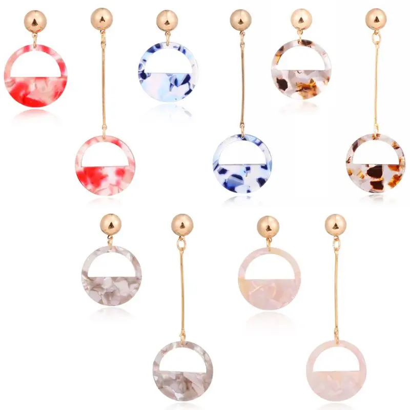 

Acrylic Earrings Women Jewelry Marbling Dangle Fashion Charms Irregular Pendant
