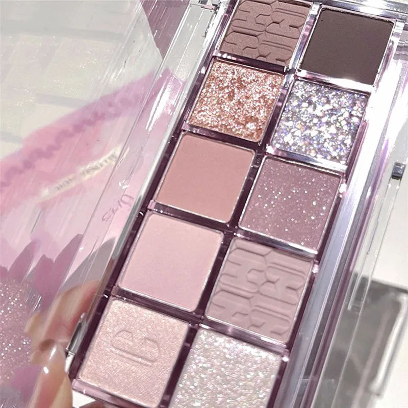 

10 Colors Charming Purple Eyeshadow Palette Make Up Glitter Eye Shadow Pigment Shimmer Diamond Eye Palett Cosmetics