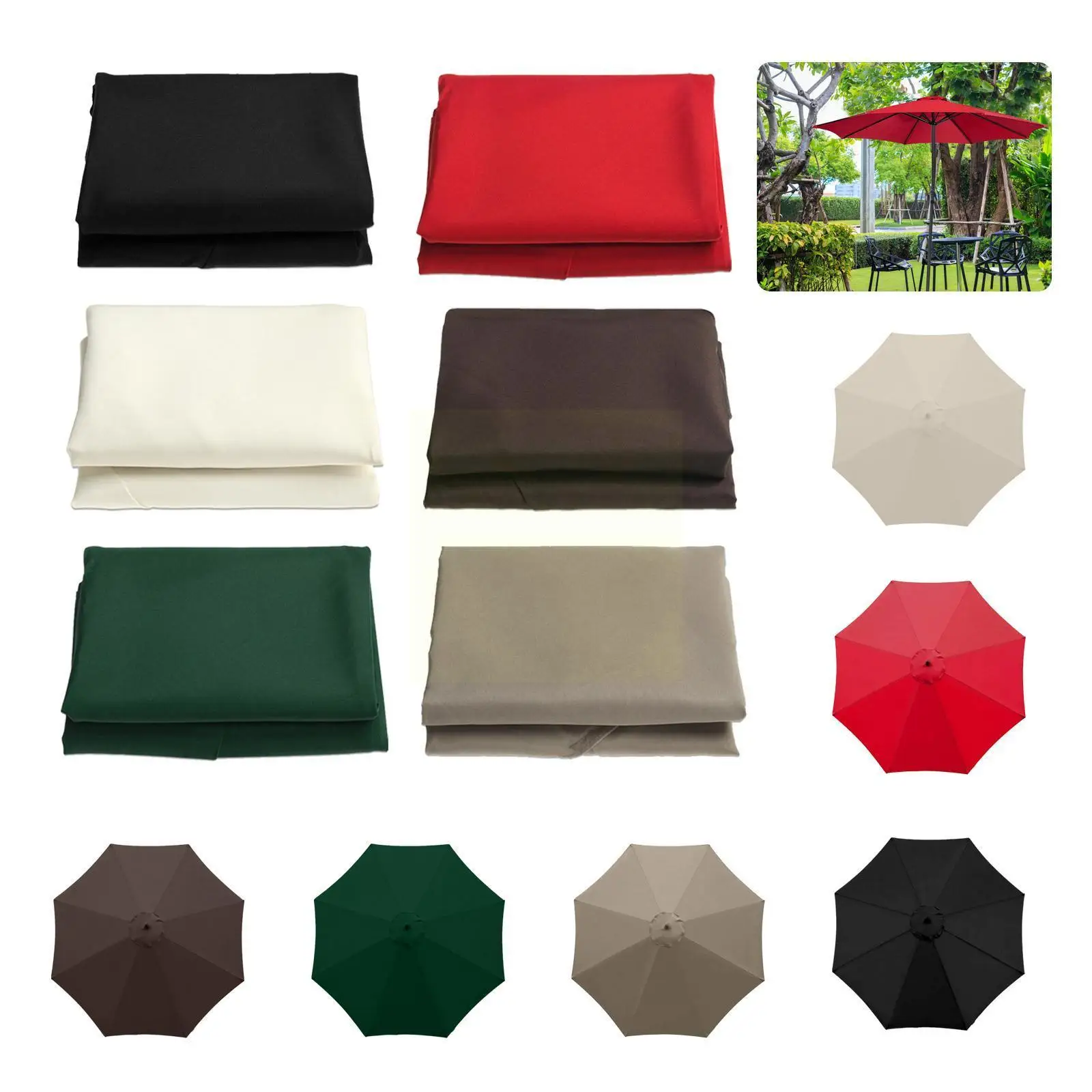 

Waterproof Shade Cover Polyester Parasol Replaceable Without Outdoor Garden Stand Patio Umbrella Banana Cover Cloth X4T3