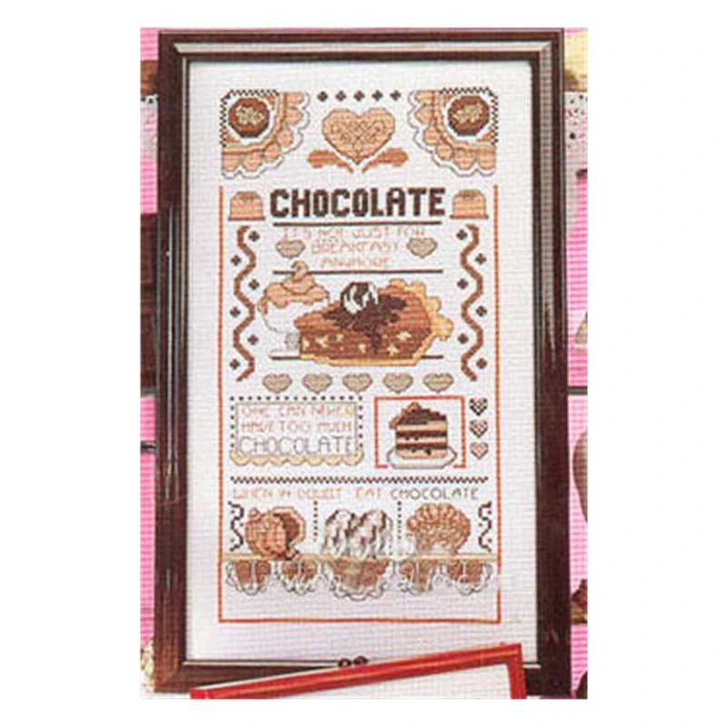 

Cross Stitch Kit Magazine Style Chocolate 18ct 14ct 11ct Precision Printed Fabric Hand-embroidered Material Bag