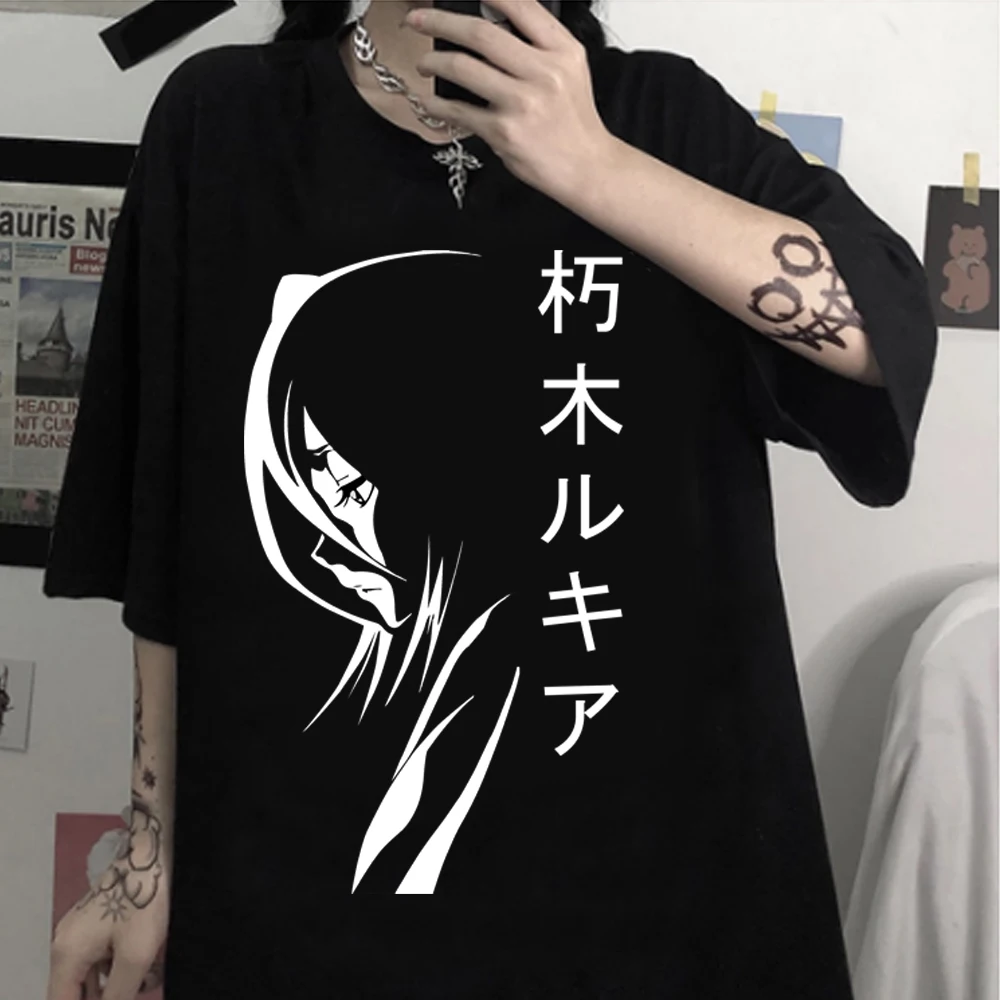 Bleach Cool Kuchiki Rukia Short Sleeve Casual  T-Shirt Summer Fashion Hip Hop Top Tees Clothes