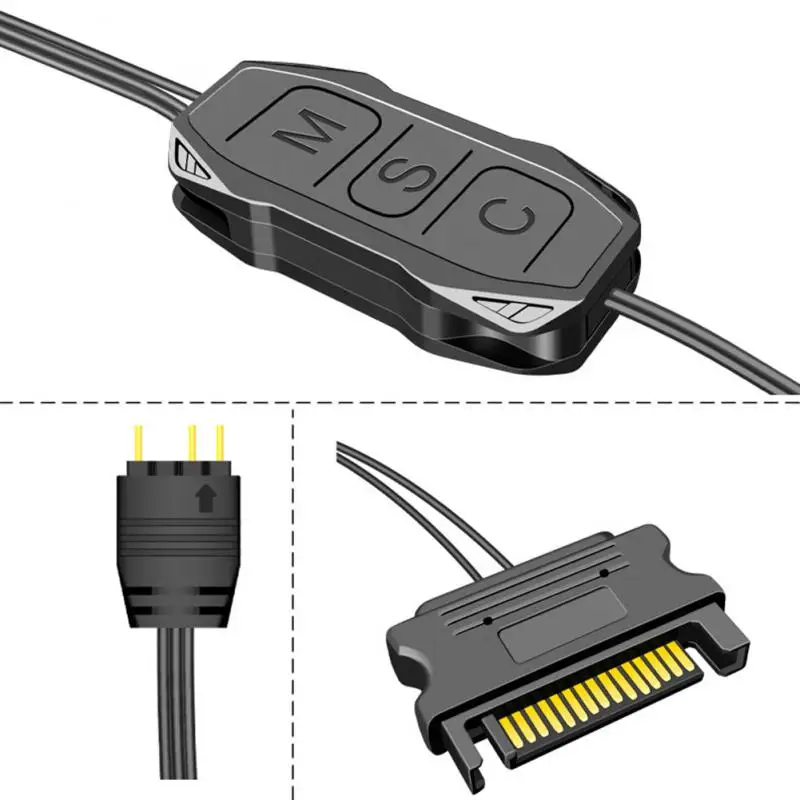 

Mini Lengthen Cable Wide Mini Rgb Controller Mini Control Hub Adapter Rgb Argb For Most 5v Argb Equipment Rgb Controller Cable