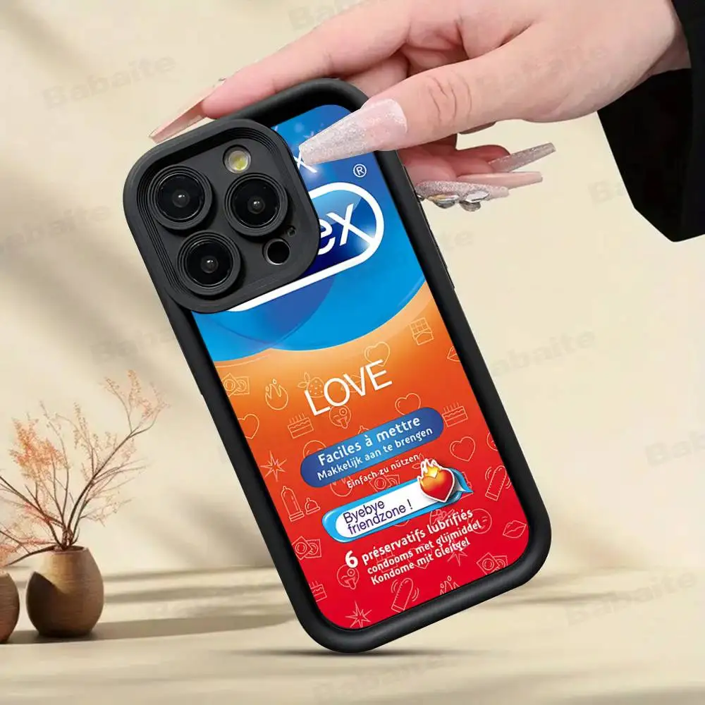 Фото Сексуальный чехол для телефона D-Durexes в стиле презерватива для iPhone 17 16 15 14 13 Pro Max Plus 12 11 №3