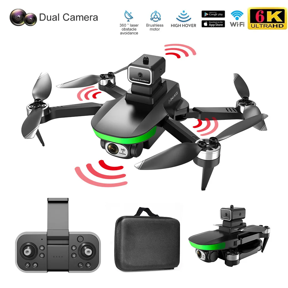 

S5S Mini Drone 6K HD Dual Camera 5G WiFi FPV Aerial Photography Obstacle Avoidance Brushless Helicopter Foldable RC Quadcopter