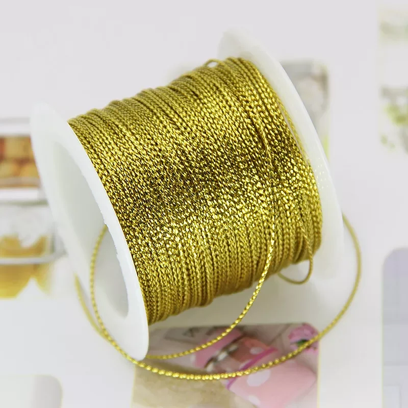 

Red Gold String For Trademark Jewelry Bracelet Twine Tag Tassel Making Crafts Gift Thread For Wedding Christmas 20M 1Mm Rope