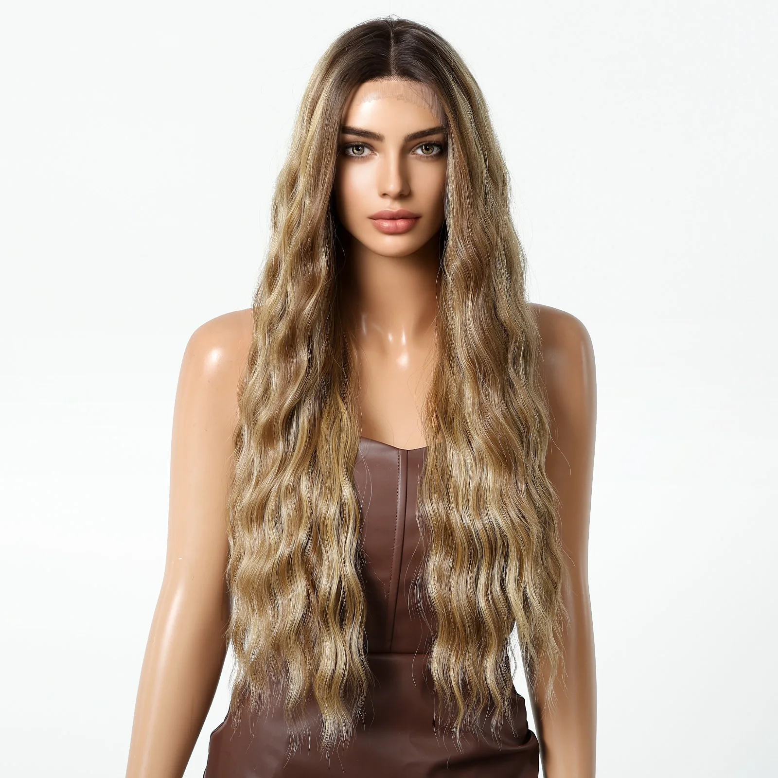 Парики CharmSource со шнуровкой спереди блонд коричневый Синтетические длинные