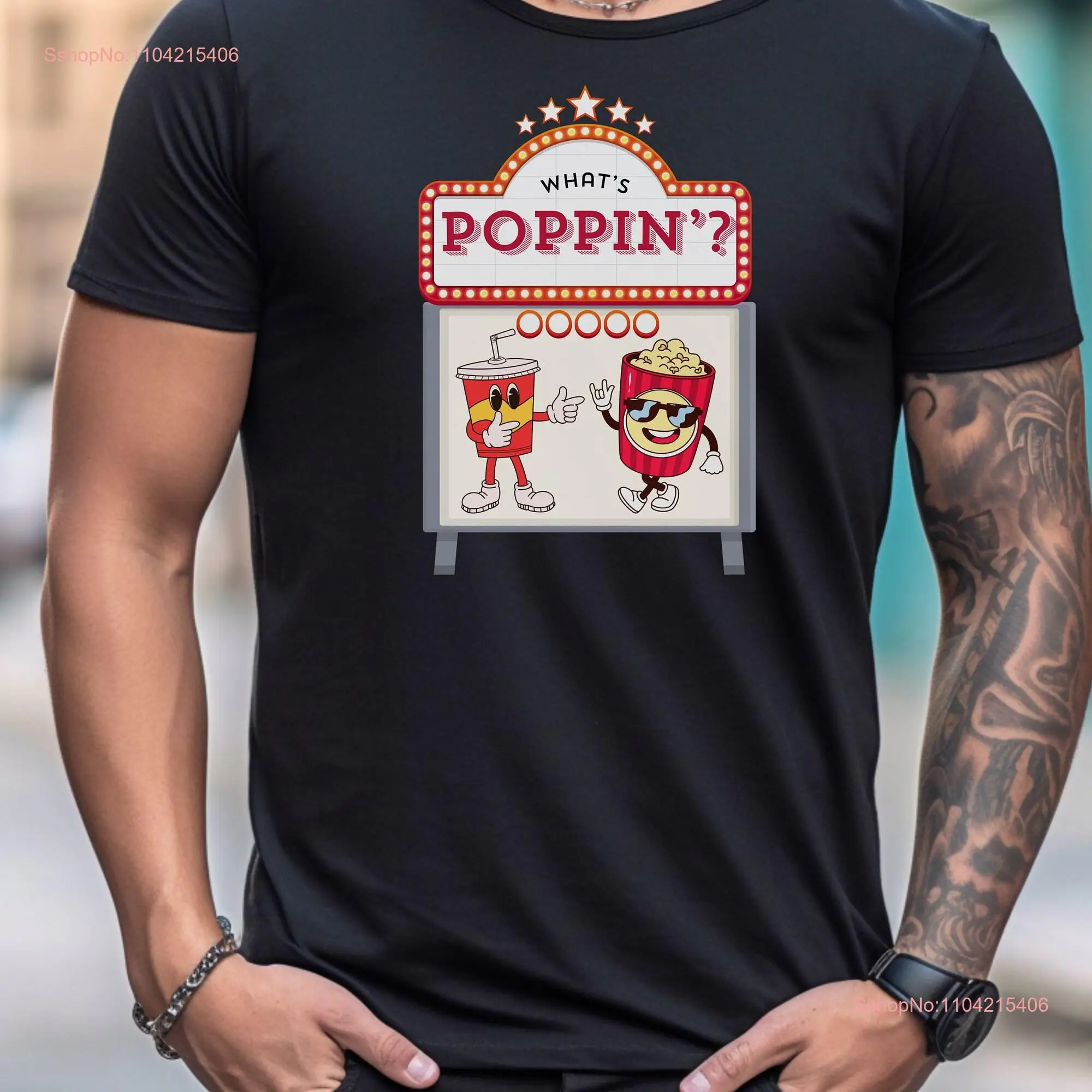 Футболка What's Poppin' Retro Movie Theatre Concession Stand с попкорном и газировкой в театральном