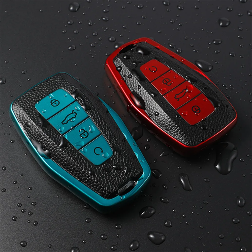 

TPU Leahter Car Smart 3Button Key Case Cover Shell Holder Protector Keychain For Geely Emgrand X6 X7 EX7 GX7 Coolray 2019 - 2020