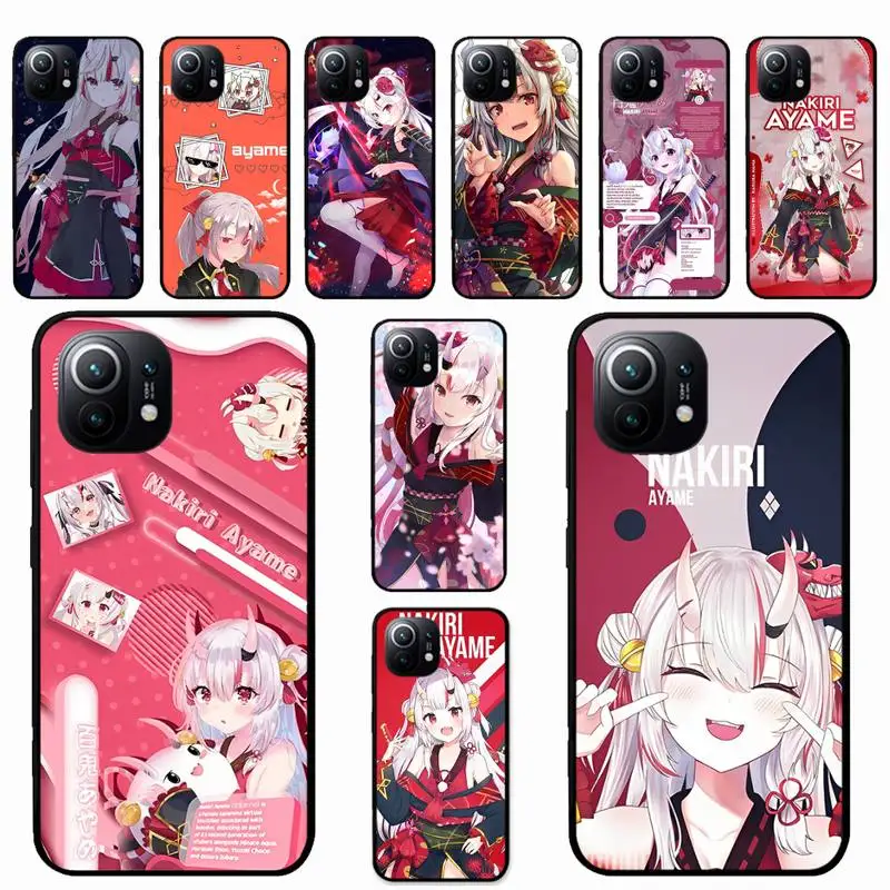 

Nakiri Ayame Hololive Phone Case For Xiaomi Mi 5X 8 9 10 11 12 lite pro 10T PocoX3pro PocoM3 Note 10 pro lite