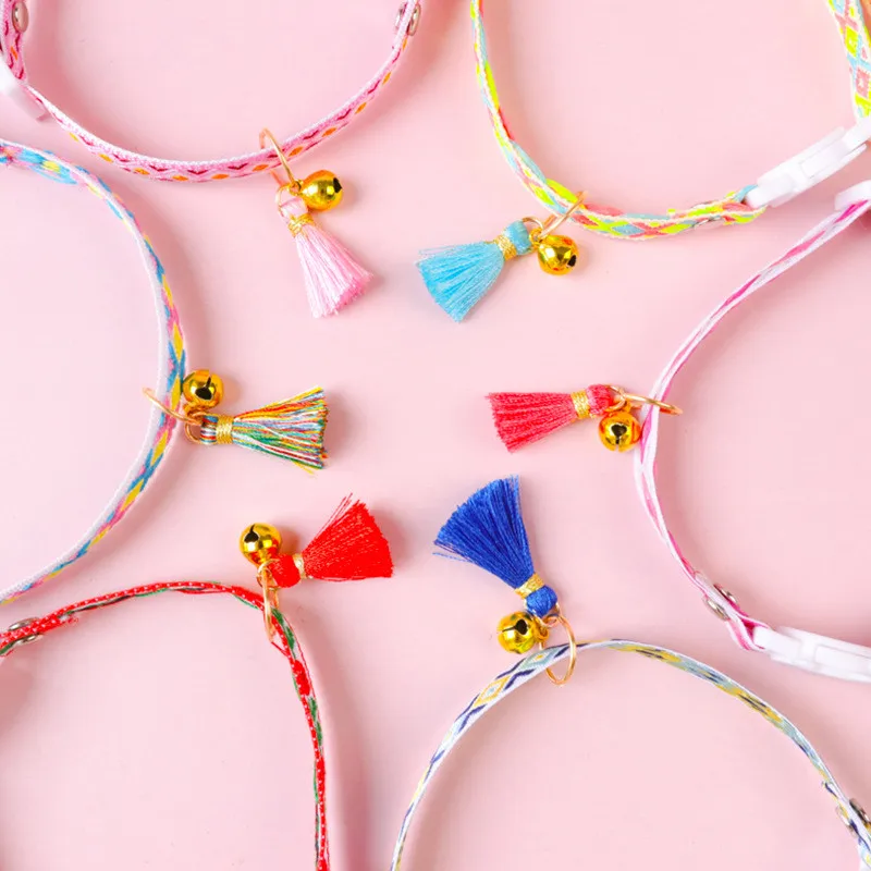 

Ожерелье для домашних животных, кошек с подвеской-кисточкой, ожерелье для щенка чихуахуа с защитой от удушения, регулируемый котенок, кроли...