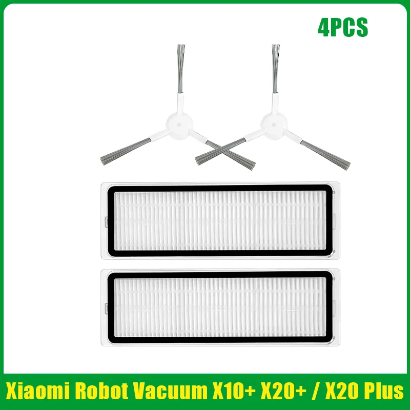 

Совместимость с роботом-пылесосом Xiaomi X10+ / X20+ / X20 Plus, запасные части, аксессуары, основная боковая щетка, швабра, тканевый мешок для пыли, HEPA-фильтр