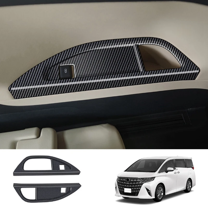 For Toyota Alphard/Vellfire 40 Series 2023+ Third Drain Cup Frame Interior Trim Replacement Carbon Fiber Pattern