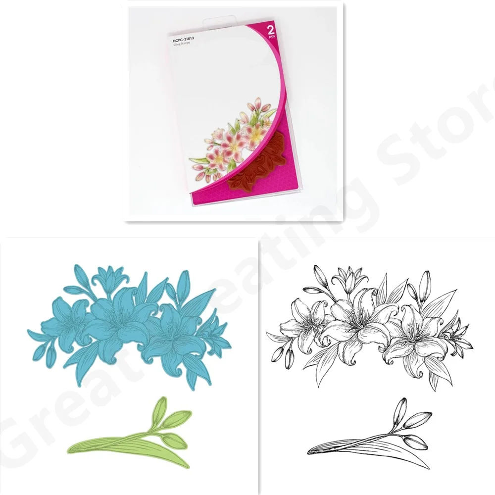 

Garden Lily Metal Cutting Dies And Stamps DIY Scrapbooking Paper Cards Handmade Decorative Album Craft Dies New Arrivals 2023